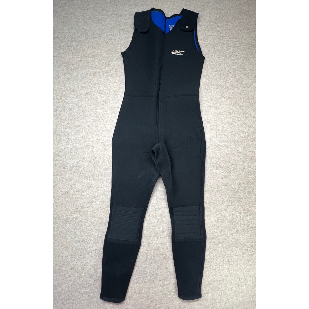 NRS Farmer Bill Wetsuit Mens XXL Black Blue Neoprene Padded Knee Kayak Suit